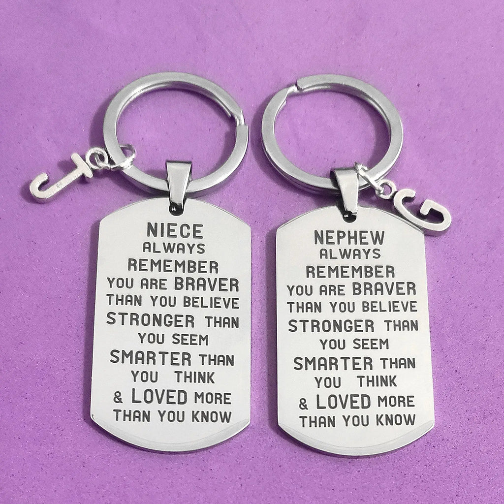 Nephew Niece Keychain for Car Keys Creative DIY Birthday Gift