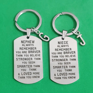 Nephew Niece Keyring Keychain Stainless Steel Creative Ornaments