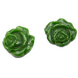 Nephrite Jade Rose Pendant Necklace Green Jade