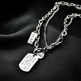 Hip Hop Punk Letter Necklace Titanium Steel Pendant Women's Collarbone Chain