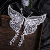 Sequin Tassel Lace Butterfly Pair Clip Wedding Hair Accessories