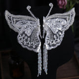 Sequin Tassel Lace Butterfly Pair Clip Wedding Hair Accessories