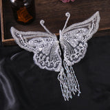 Sequin Tassel Lace Butterfly Pair Clip Wedding Hair Accessories