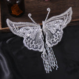 Sequin Tassel Lace Butterfly Pair Clip Wedding Hair Accessories