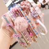Net Red Pearl Choke Flower Lattice Chain Necklace