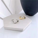 Adjustable Ring with Cold Wind Irregular Curved Wave Pattern