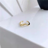 Adjustable Ring with Cold Wind Irregular Curved Wave Pattern