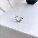 Adjustable Ring with Cold Wind Irregular Curved Wave Pattern