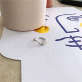 Adjustable Ring with Cold Wind Irregular Curved Wave Pattern