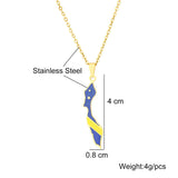 Netherlands Curacao Island Map Flag Pendant Necklace Stainless Steel