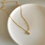 925 Silver Zircon Pendant Necklace 18"