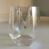 925 Silver Zircon Pendant Necklace 18"