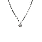 925 Silver Zircon Pendant Necklace 18"