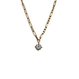 925 Silver Zircon Pendant Necklace 18"