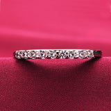 Real Tibetan Silver Zircon Heart Claws Wedding Ring for Women