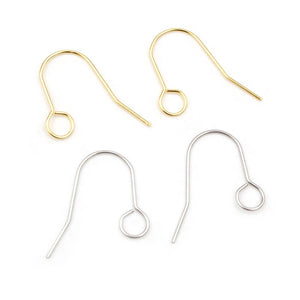 100pcs Stainless Steel Plated Earring Hooks Jewelry Making Accessories