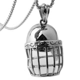316L Stainless Steel Helmet Pendant Necklace with Box Chain