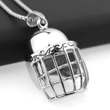 316L Stainless Steel Helmet Pendant Necklace with Box Chain