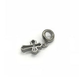 316L Stainless Steel Hollow Cross Floating Dangles Big Hole Pendant Charms