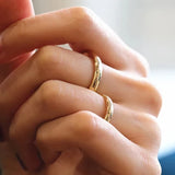 Golden Gloss Stainless Steel Rings for Women and Men 4mm