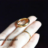 Golden Gloss Stainless Steel Rings for Women and Men 4mm