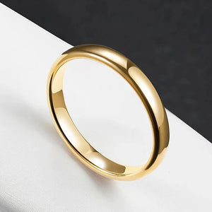 Golden Gloss Stainless Steel Rings for Women and Men 4mm