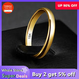 Golden Gloss Stainless Steel Rings for Women and Men 4mm