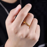 Golden Gloss Stainless Steel Rings for Women and Men 4mm