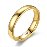 Golden Gloss Stainless Steel Rings for Women and Men 4mm