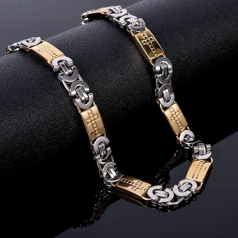 10MM Stainless Steel Cross Necklace for Men