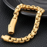 Vintage Stainless Steel Men Bracelet 8MM Chain Link Bangle