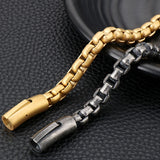 Vintage Stainless Steel Men Bracelet 8MM Chain Link Bangle