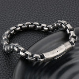 Vintage Stainless Steel Men Bracelet 8MM Chain Link Bangle