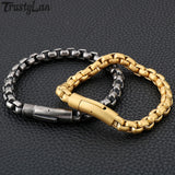 Vintage Stainless Steel Men Bracelet 8MM Chain Link Bangle
