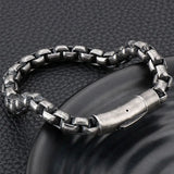 Vintage Stainless Steel Men Bracelet 8MM Chain Link Bangle