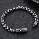 Vintage Stainless Steel Men Bracelet 8MM Chain Link Bangle