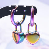 Moon Sun Charm Butterfly Snake Hoop Earrings Stainless Steel Vintage