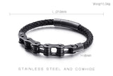 Frosted Stainless Steel Bike Chain Bracelet Men - Ghost Rider