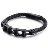 Frosted Stainless Steel Bike Chain Bracelet Men - Ghost Rider