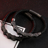 Frosted Stainless Steel Bike Chain Bracelet Men - Ghost Rider