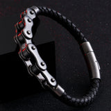 Frosted Stainless Steel Bike Chain Bracelet Men - Ghost Rider