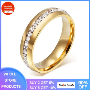 Stainless Steel Zircon Engagement Ring Gift Jewelry