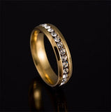 Stainless Steel Zircon Engagement Ring Gift Jewelry