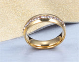 Stainless Steel Zircon Engagement Ring Gift Jewelry