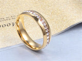 Stainless Steel Zircon Engagement Ring Gift Jewelry