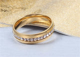 Stainless Steel Zircon Engagement Ring Gift Jewelry