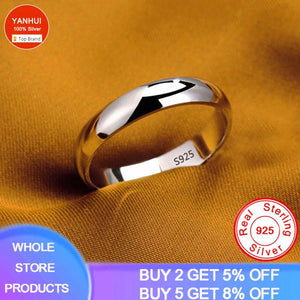 4mm Stainless Steel Couple's Wedding Bands Silver Gift Jewelry