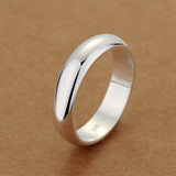 4mm Stainless Steel Couple's Wedding Bands Silver Gift Jewelry