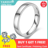 Never Fade Ring 4mm Stainless Steel Wedding Band (Free Sent Earring)