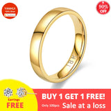 Never Fade Ring 4mm Stainless Steel Wedding Band (Free Sent Earring)